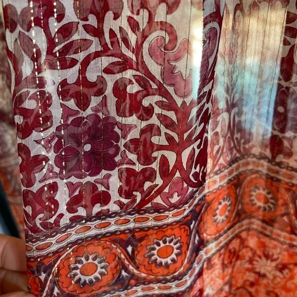 Christy Dawn Indian floral multicolour & gold summer dress - Picture 6 of 10